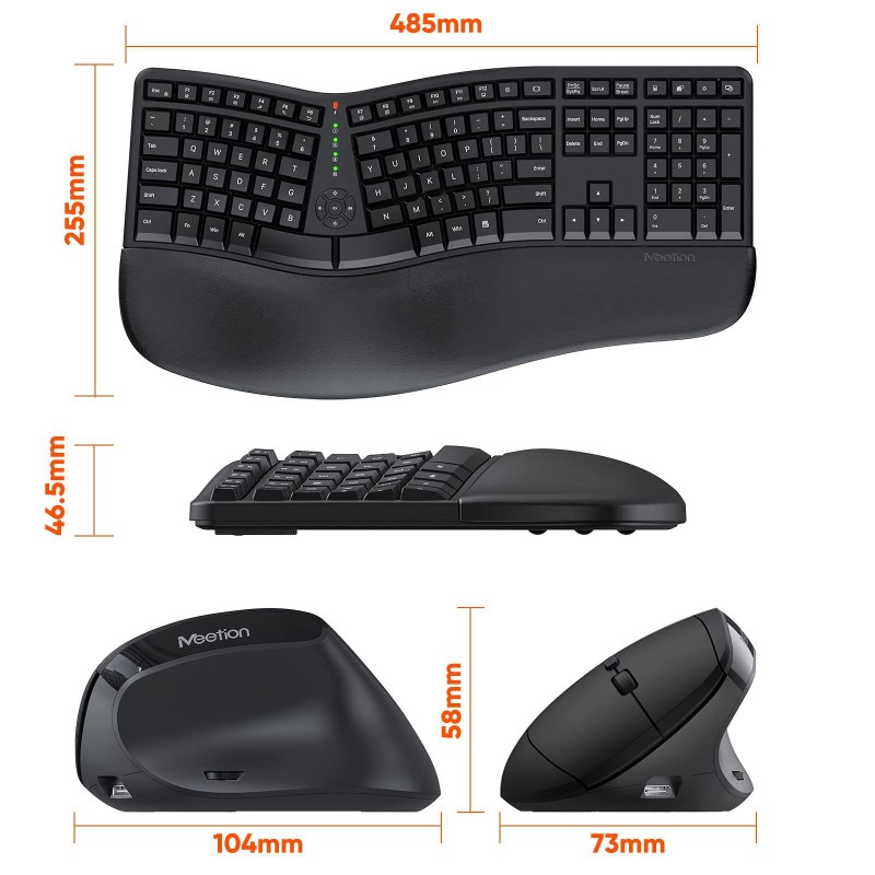 Conjunto ergonômico de teclado e mouse