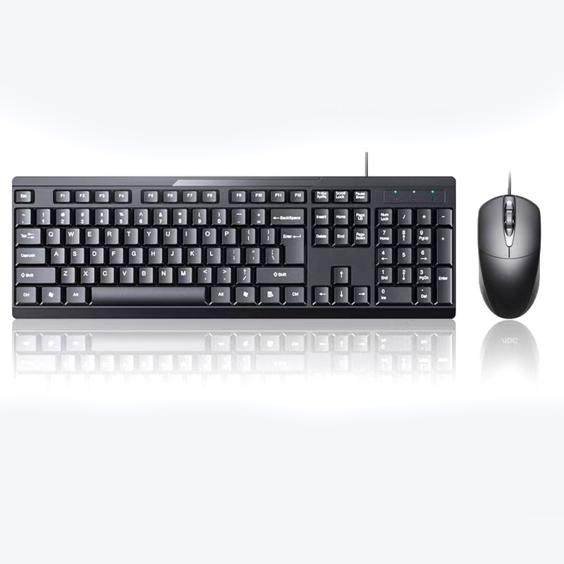 Teclado e mouse com fio para escritório